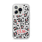 Personalised Panda Initials iPhone 14 Pro Glitter Tough Case Silver