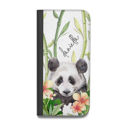 Personalised Panda Vegan Leather Flip iPhone Case