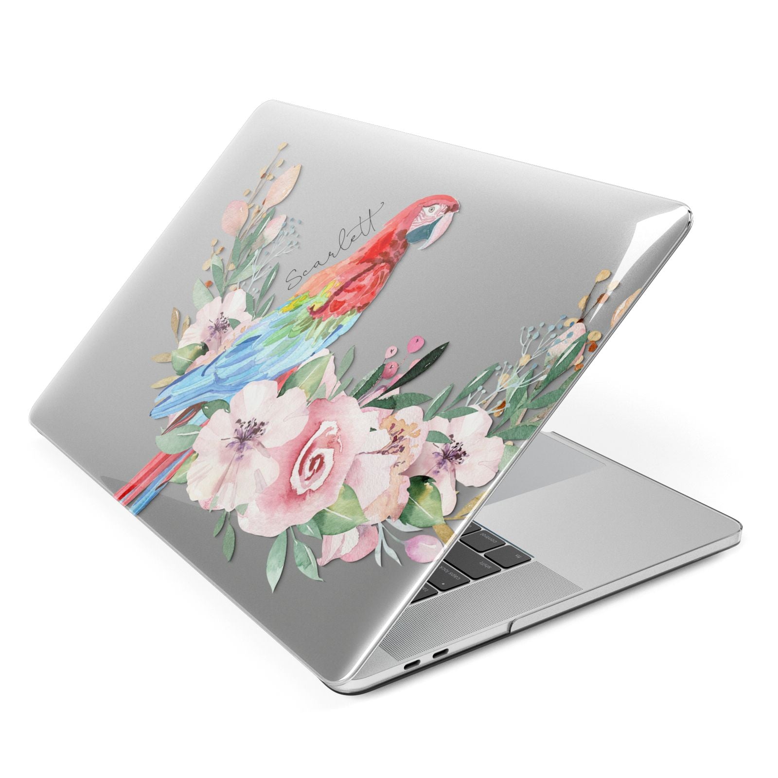 Personalised Parrot Apple MacBook Case Side View