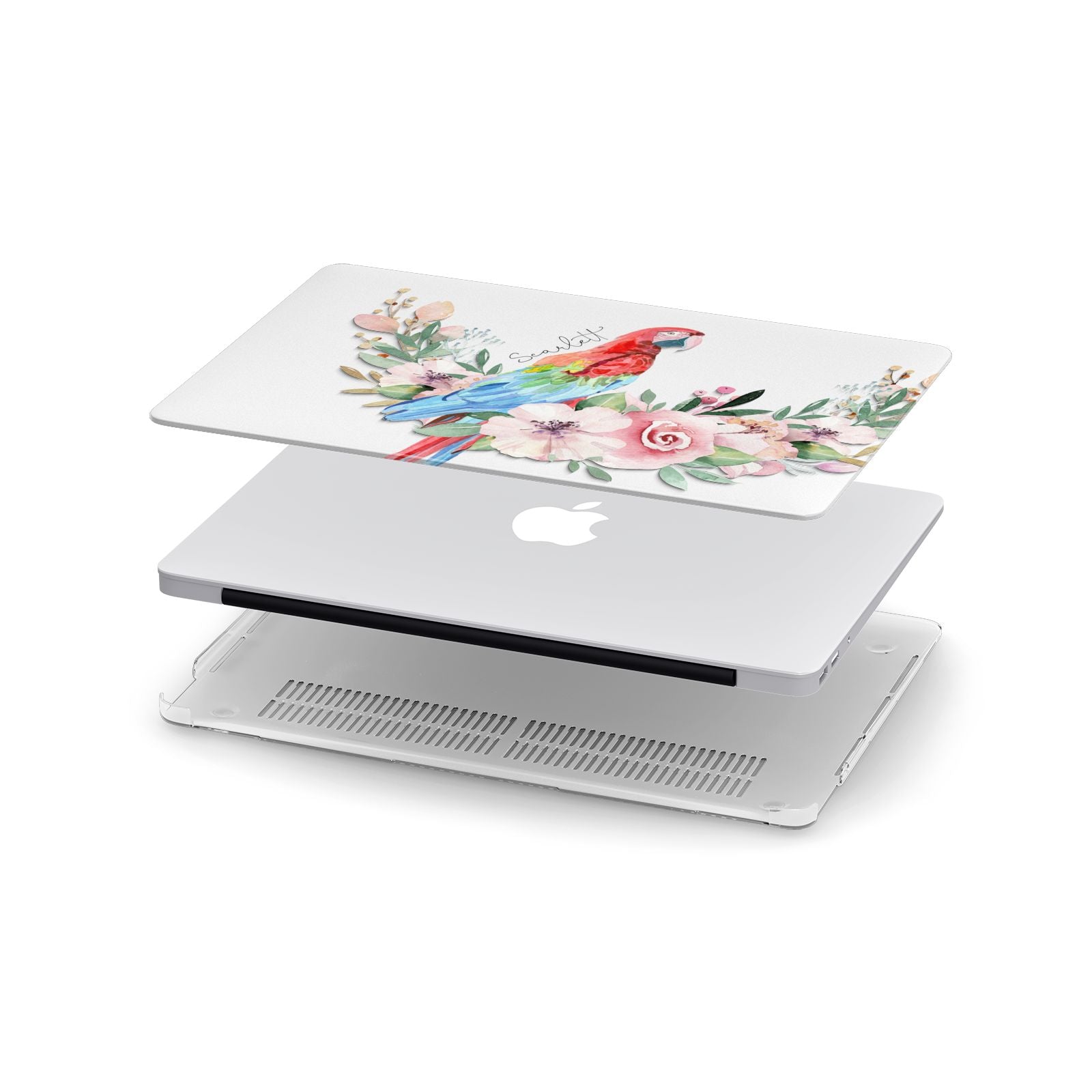 Personalised Parrot Apple MacBook Case in Detail