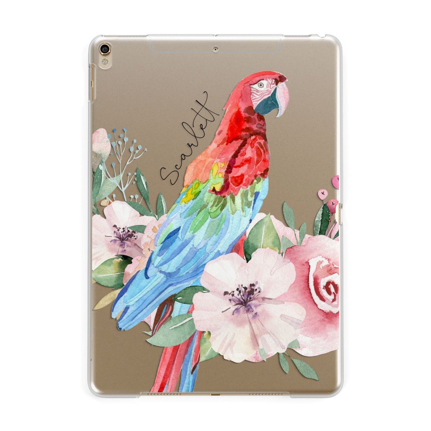 Personalised Parrot Apple iPad Gold Case