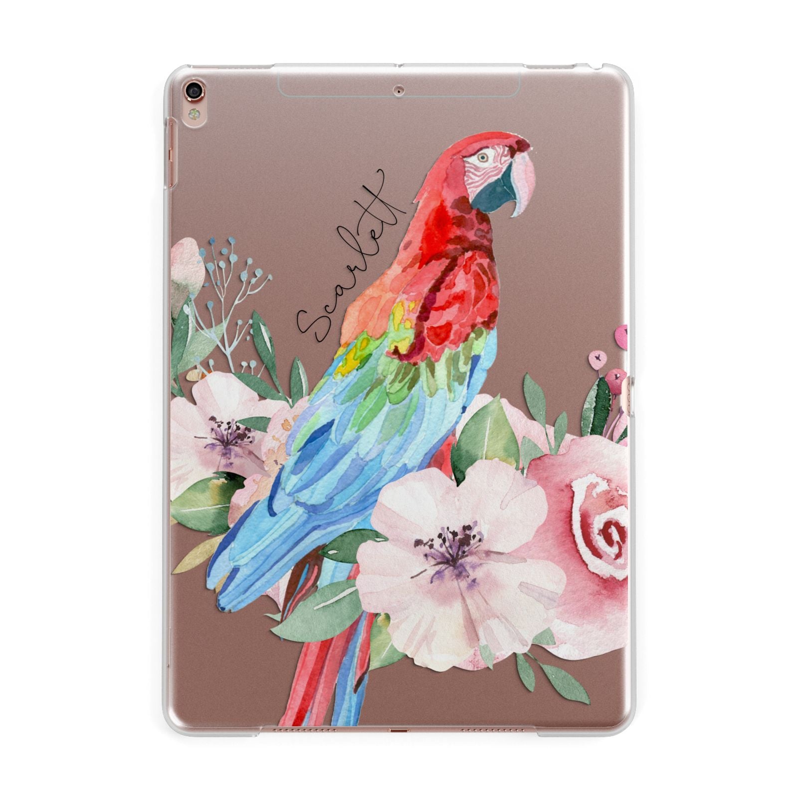 Personalised Parrot Apple iPad Rose Gold Case