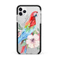 Personalised Parrot Apple iPhone 11 Pro Max in Silver with Black Impact Case
