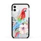 Personalised Parrot Apple iPhone 11 in White with Black Impact Case