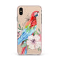 Personalised Parrot Apple iPhone Xs Max Impact Case Pink Edge on Gold Phone