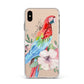 Personalised Parrot Apple iPhone Xs Max Impact Case White Edge on Gold Phone