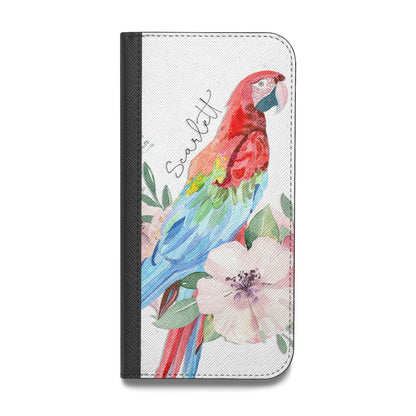 Personalised Parrot Vegan Leather Flip iPhone Case