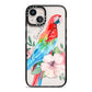 Personalised Parrot iPhone 13 Black Impact Case on Silver phone