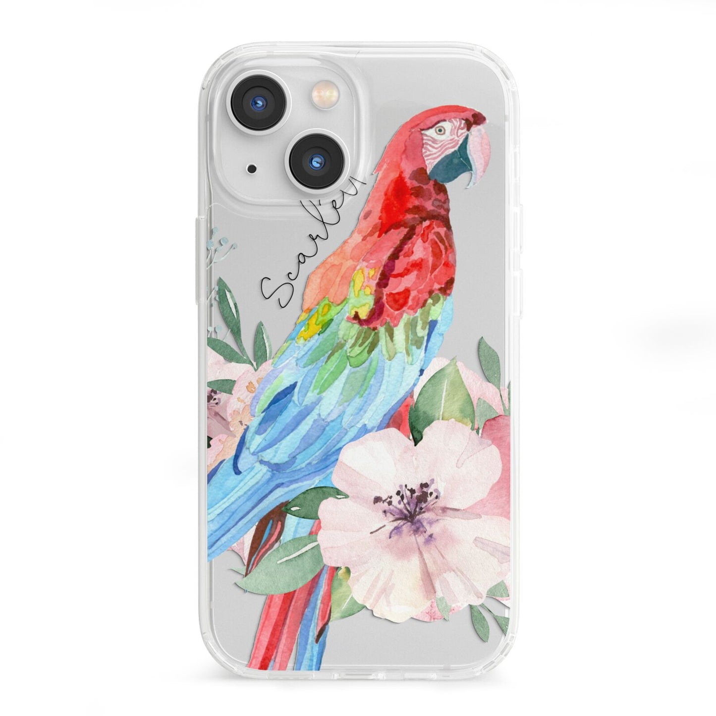 Personalised Parrot iPhone 13 Mini Clear Bumper Case