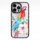 Personalised Parrot iPhone 13 Pro Black Impact Case on Silver phone
