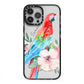 Personalised Parrot iPhone 13 Pro Max Black Impact Case on Silver phone