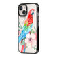 Personalised Parrot iPhone 14 Black Impact Case Side Angle on Silver phone