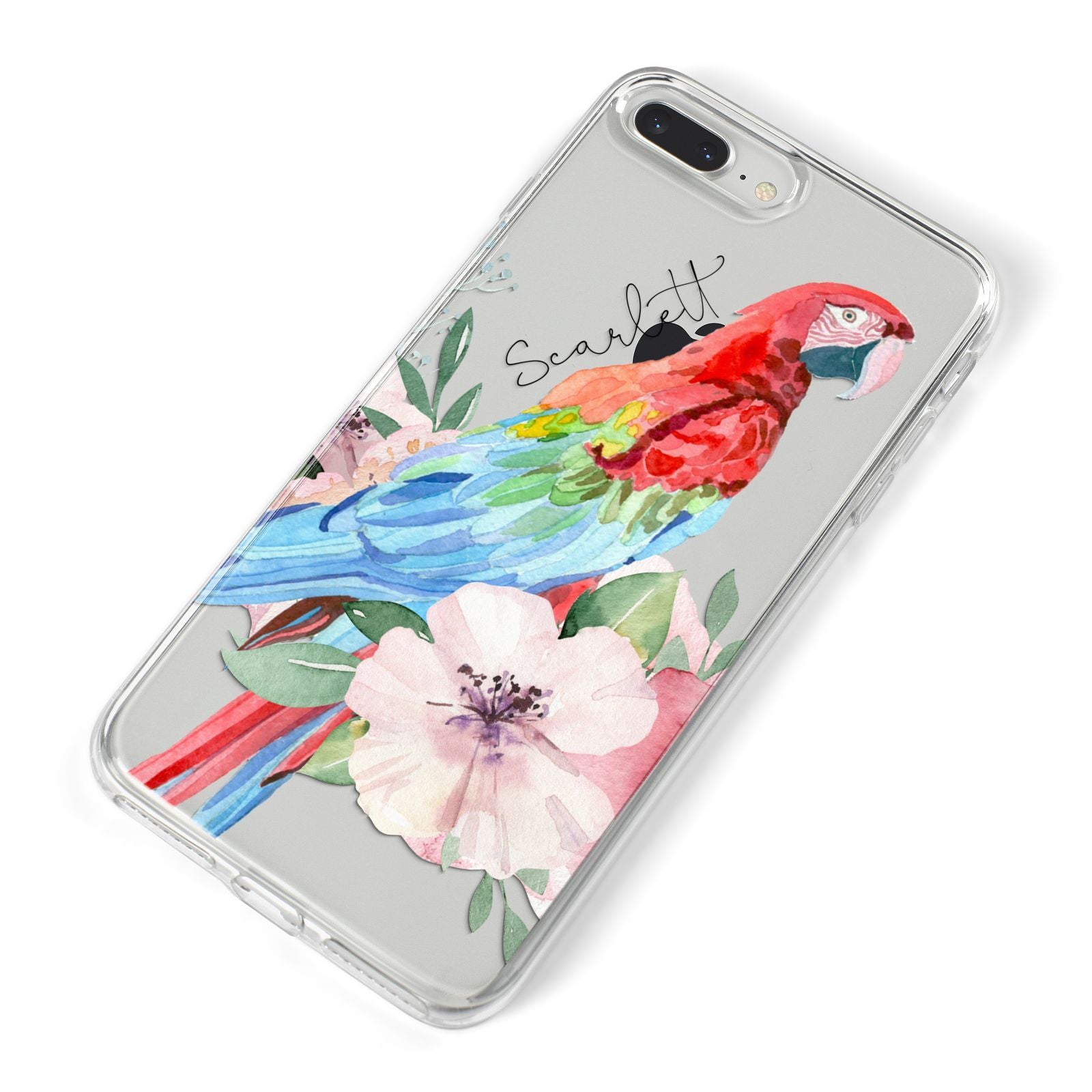 Personalised Parrot iPhone 8 Plus Bumper Case on Silver iPhone Alternative Image