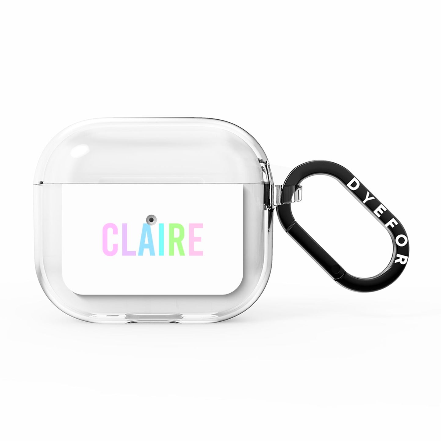 Personalised Pastel Colour Name AirPods Clear Case 3rd Gen