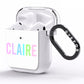 Personalised Pastel Colour Name AirPods Clear Case Side Image