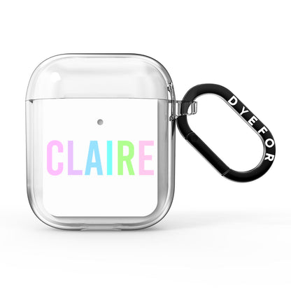 Personalised Pastel Colour Name AirPods Clear Case