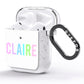 Personalised Pastel Colour Name AirPods Glitter Case Side Image