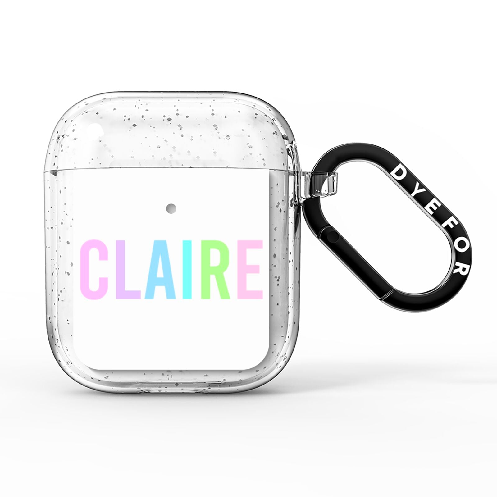 Personalised Pastel Colour Name AirPods Glitter Case