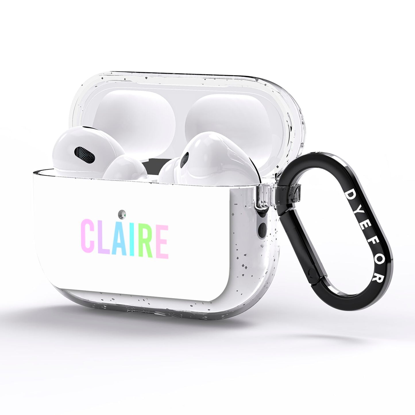 Personalised Pastel Colour Name AirPods Pro Glitter Case Side Image