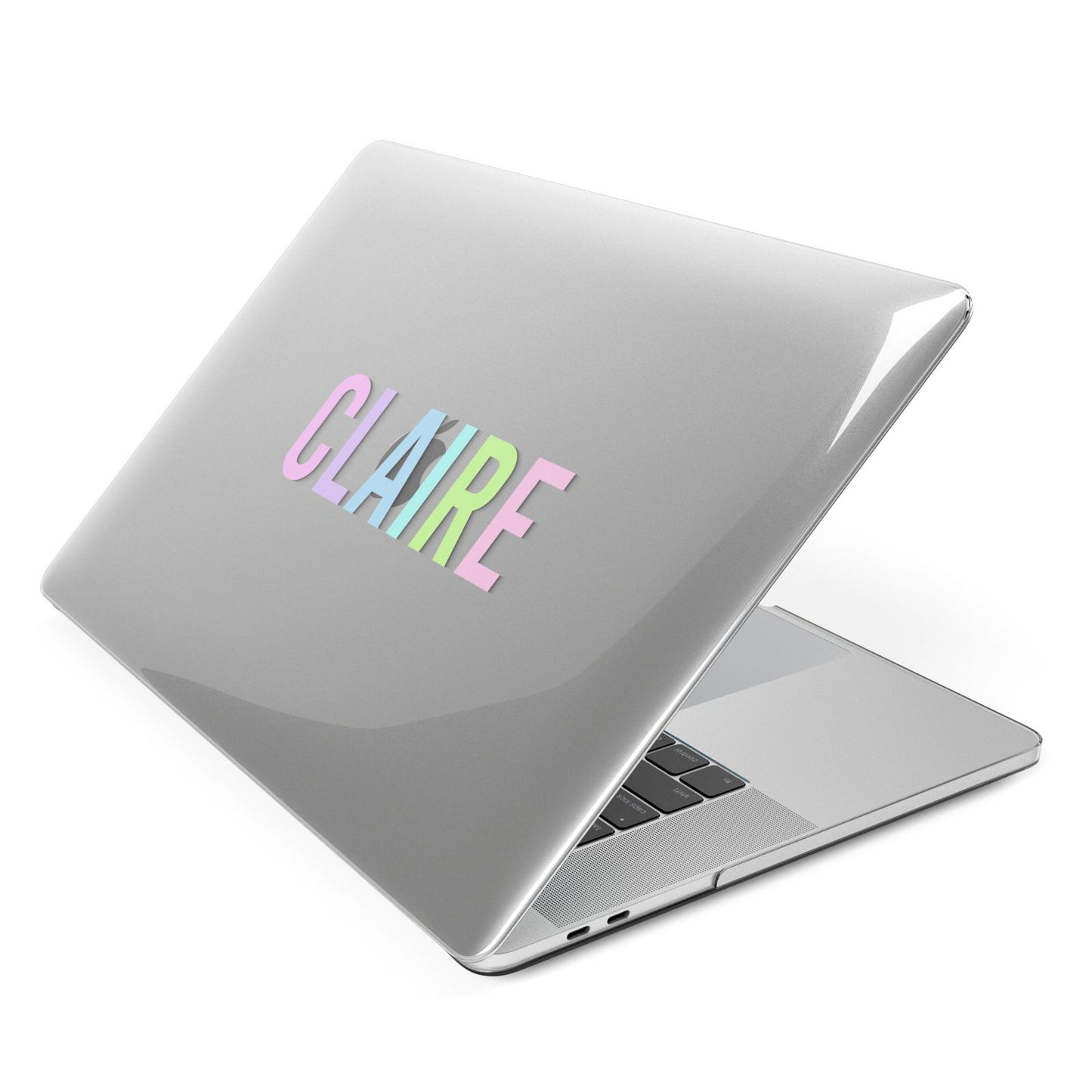 Personalised Pastel Colour Name Apple MacBook Case Side View