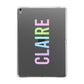 Personalised Pastel Colour Name Apple iPad Grey Case