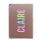 Personalised Pastel Colour Name Apple iPad Rose Gold Case