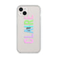 Personalised Pastel Colour Name iPhone 14 Plus Clear Tough Case Starlight