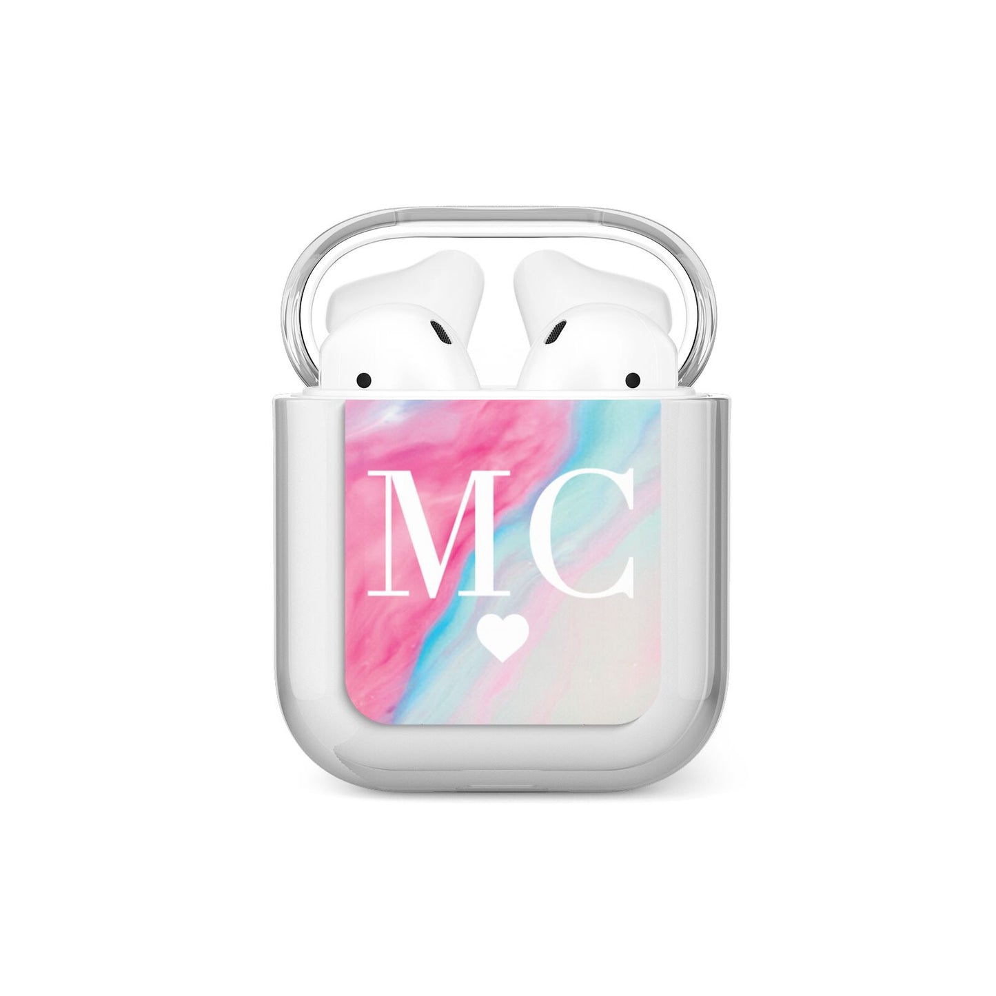 Personalised Pastel Marble Initials AirPods Case