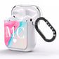 Personalised Pastel Marble Initials AirPods Clear Case Side Image