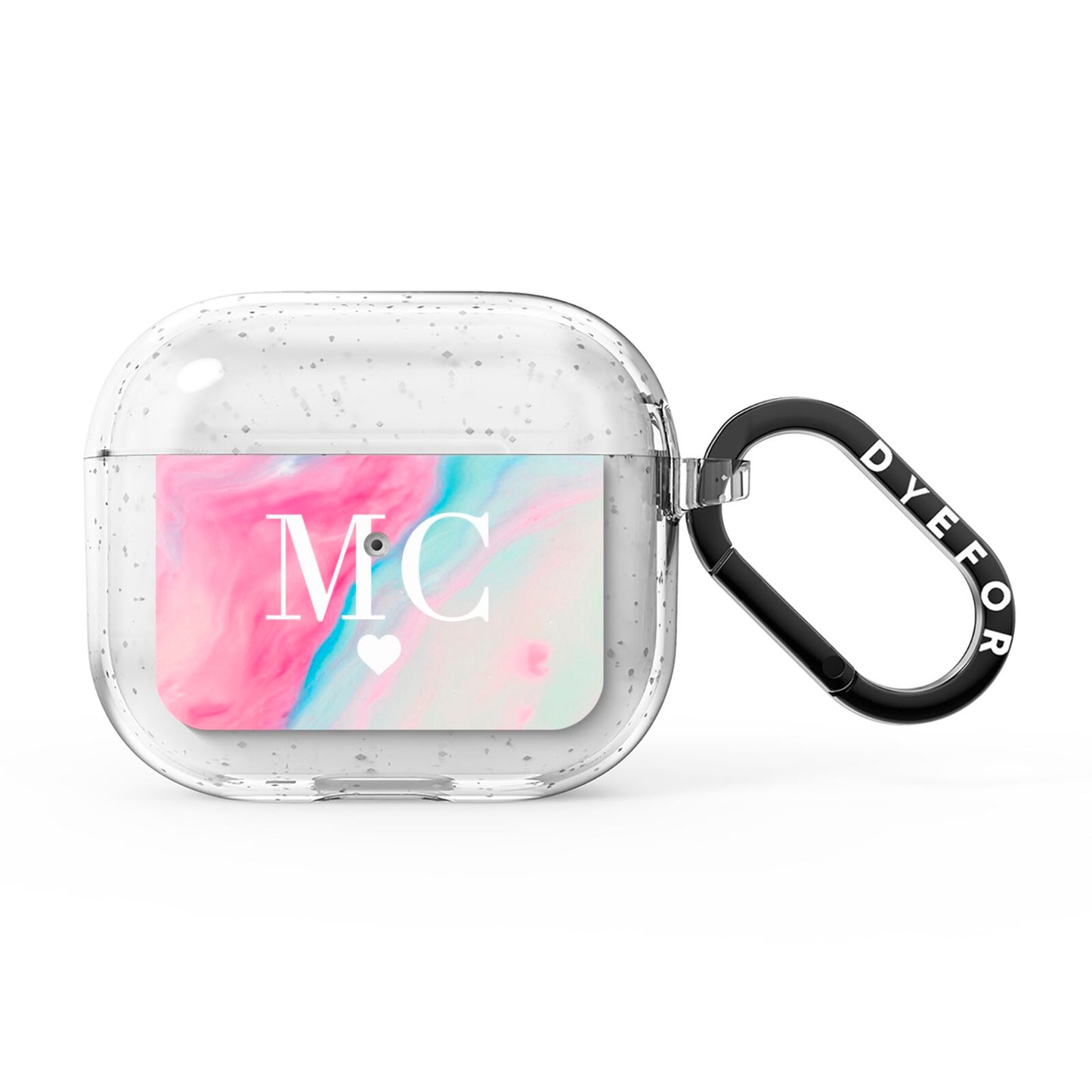 Personalised Pastel Marble Initials AirPods Glitter Case 3rd Gen