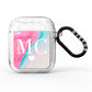 Personalised Pastel Marble Initials AirPods Glitter Case
