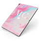 Personalised Pastel Marble Initials Apple iPad Case on Grey iPad Side View