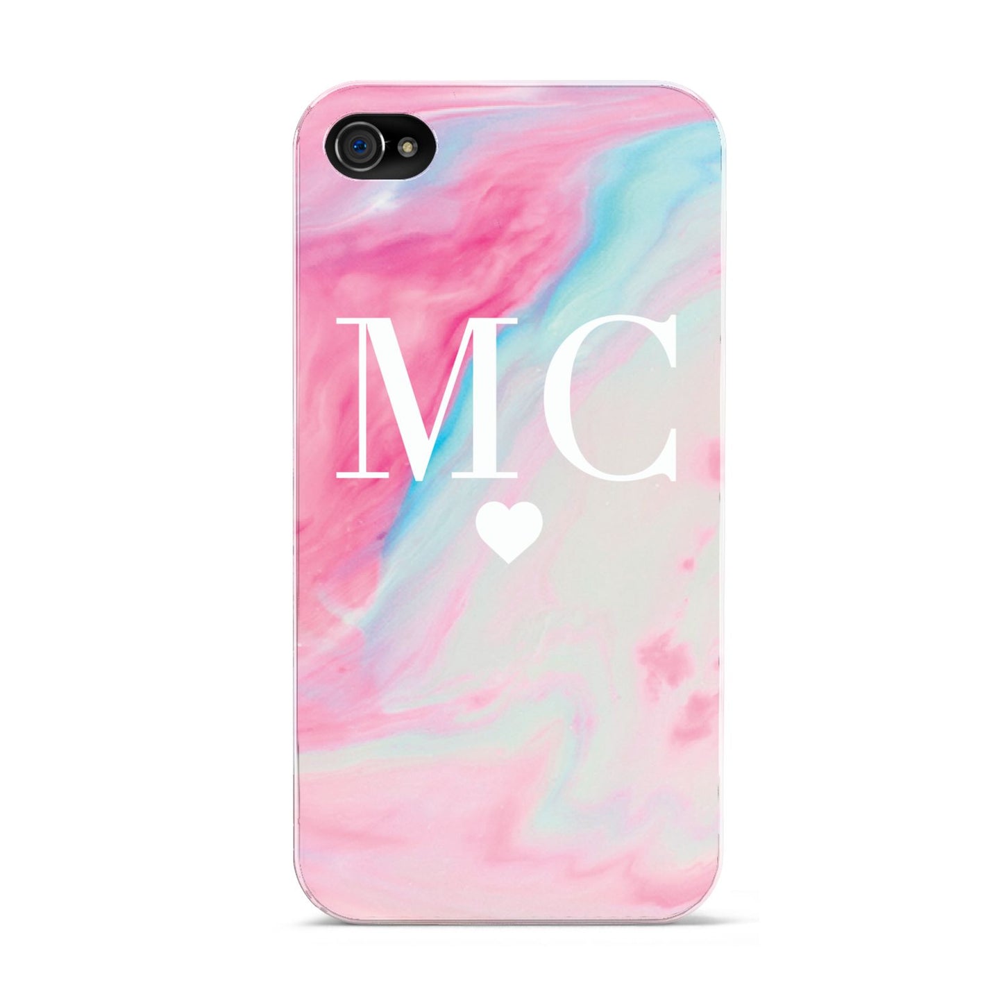 Personalised Pastel Marble Initials Apple iPhone 4s Case