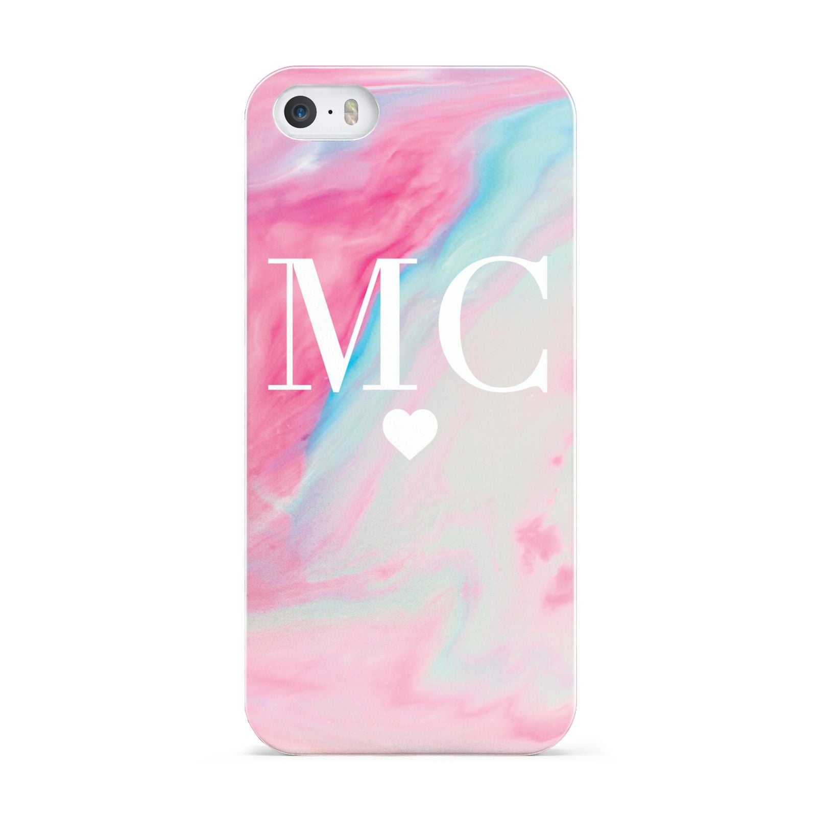 Personalised Pastel Marble Initials Apple iPhone 5 Case