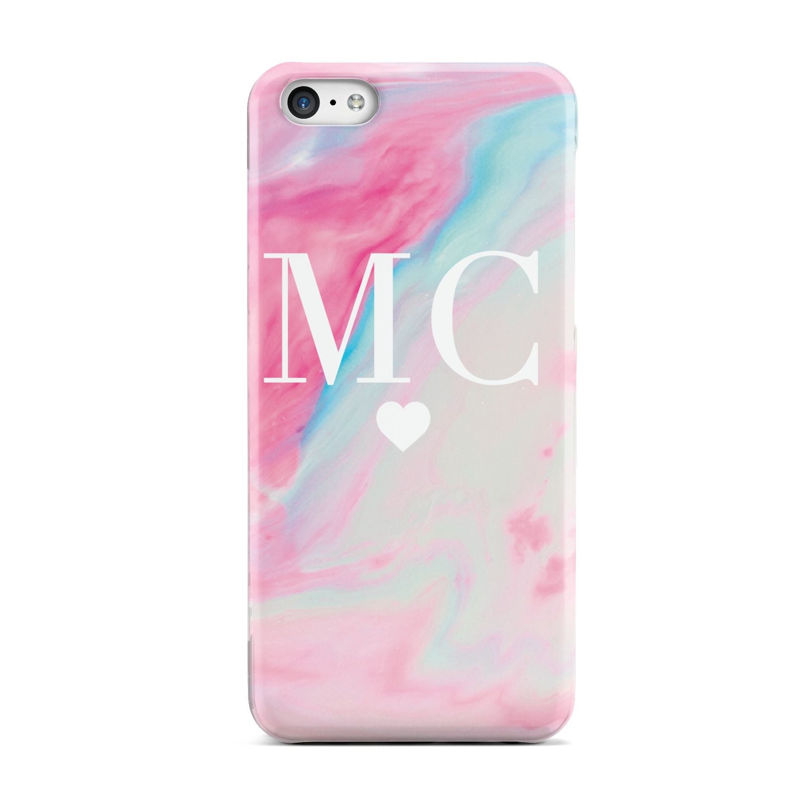 Personalised Pastel Marble Initials Apple iPhone 5c Case