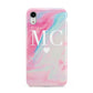 Personalised Pastel Marble Initials Apple iPhone XR White 3D Tough Case