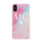 Personalised Pastel Marble Initials Apple iPhone XS 3D Snap Case