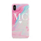 Personalised Pastel Marble Initials Apple iPhone Xs Max 3D Tough Case