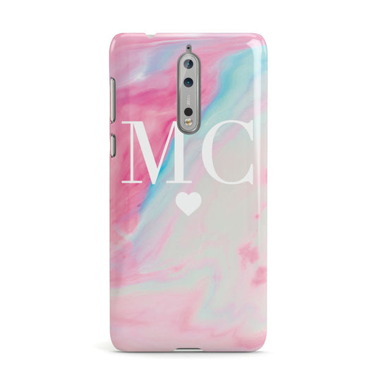 Personalised Pastel Marble Initials Nokia Case