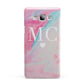 Personalised Pastel Marble Initials Samsung Galaxy A7 2015 Case