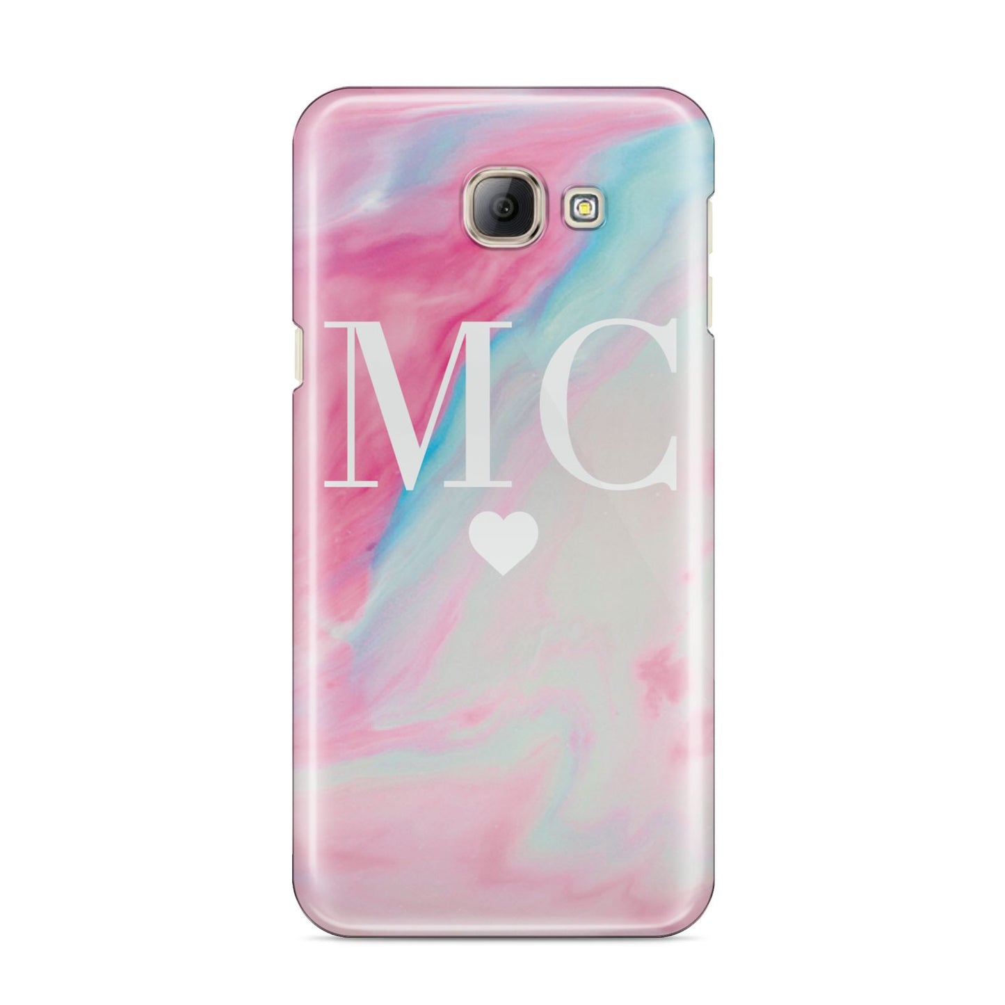 Personalised Pastel Marble Initials Samsung Galaxy A8 2016 Case
