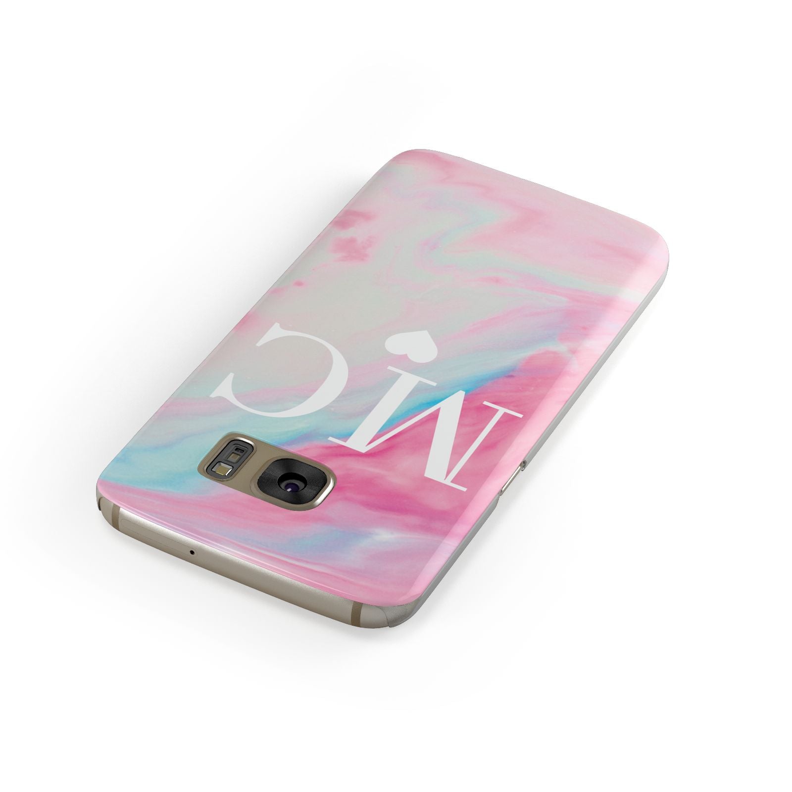 Personalised Pastel Marble Initials Samsung Galaxy Case Front Close Up