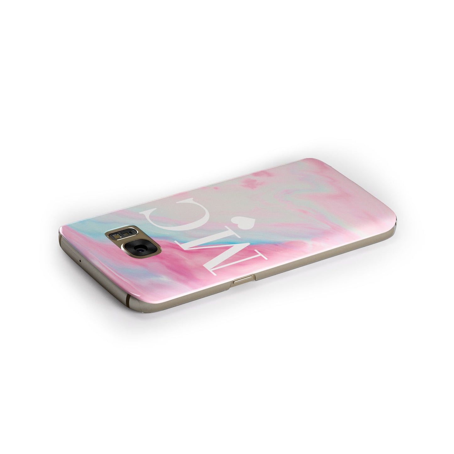 Personalised Pastel Marble Initials Samsung Galaxy Case Side Close Up