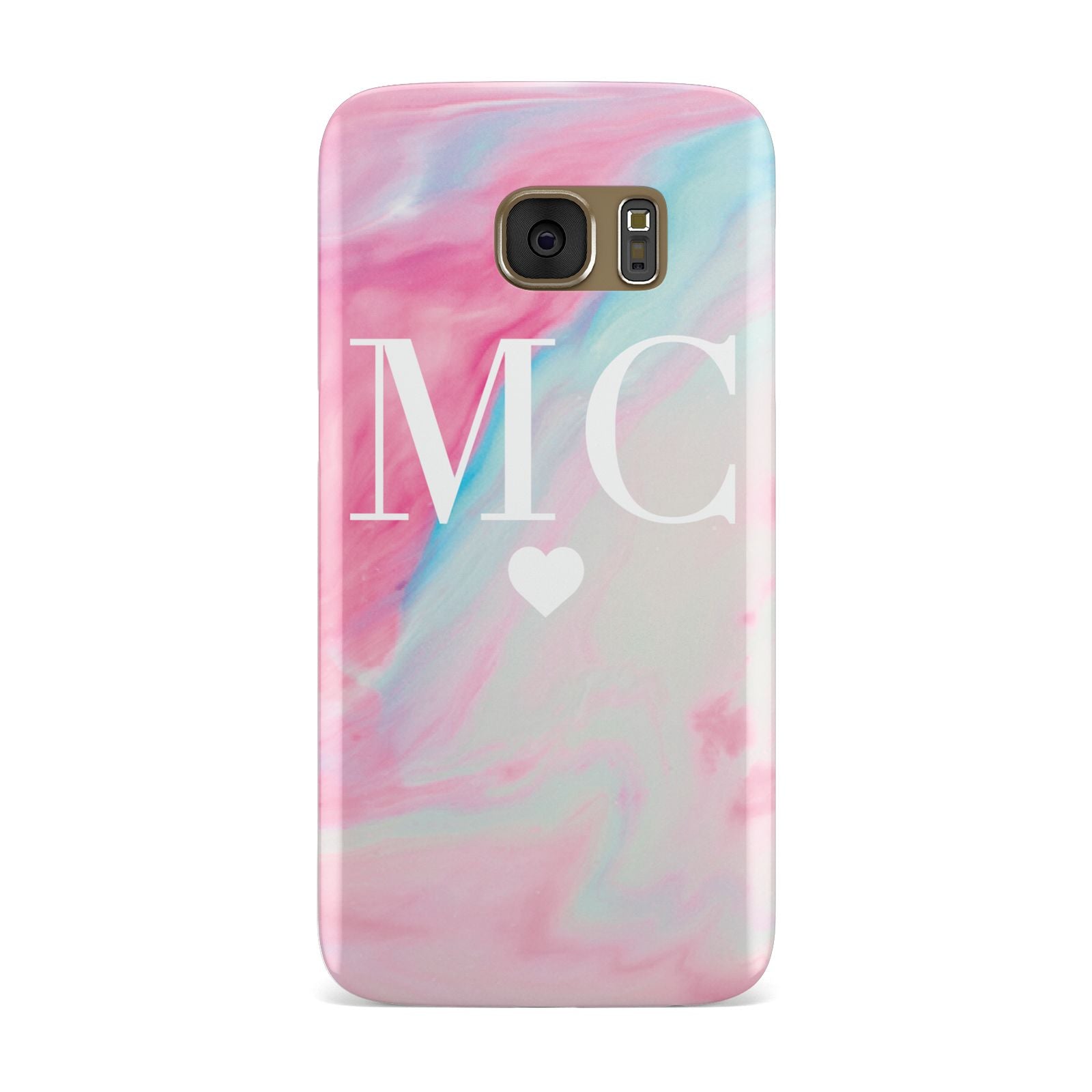 Personalised Pastel Marble Initials Samsung Galaxy Case