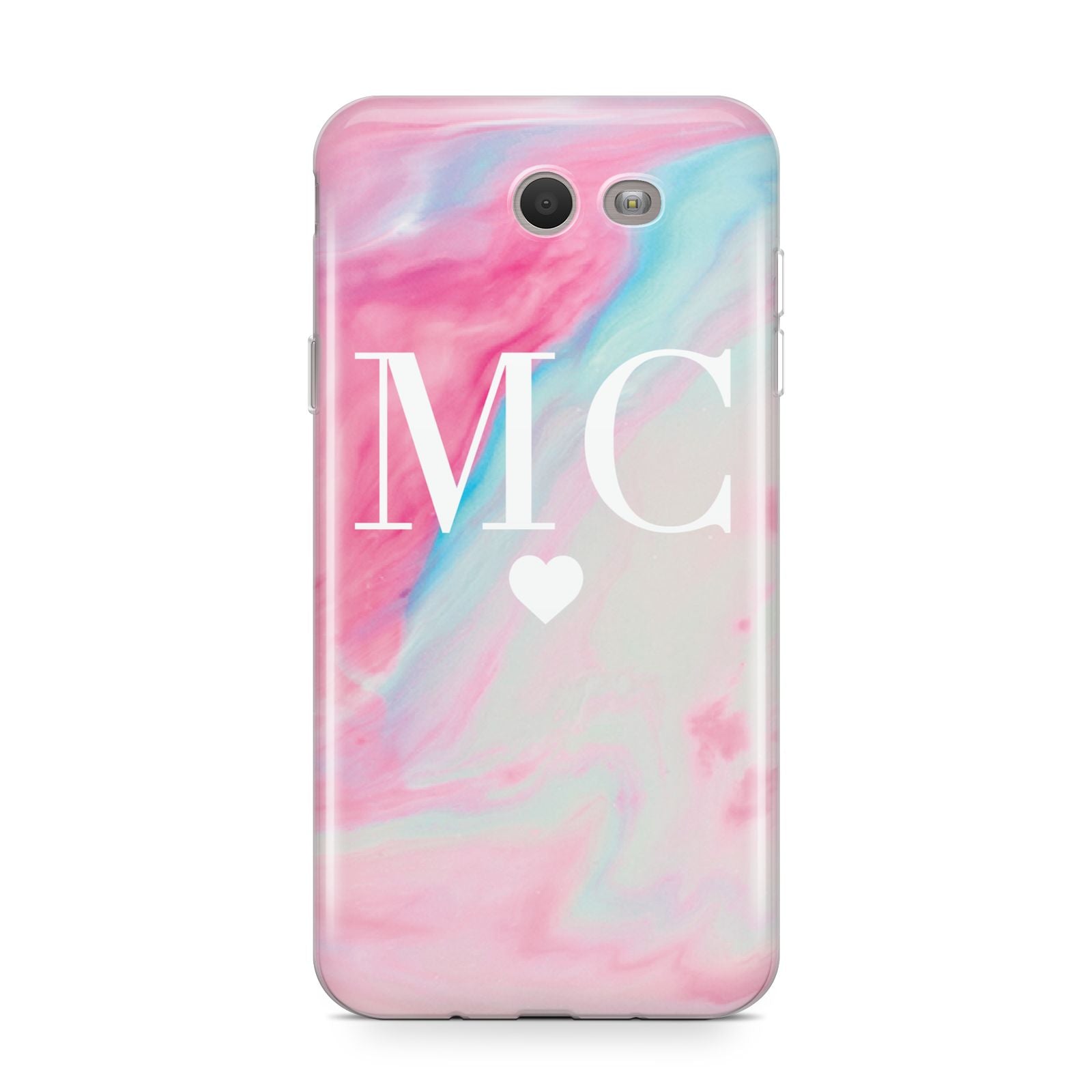 Personalised Pastel Marble Initials Samsung Galaxy J7 2017 Case