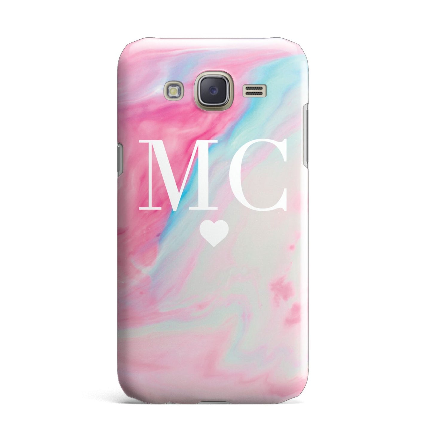 Personalised Pastel Marble Initials Samsung Galaxy J7 Case