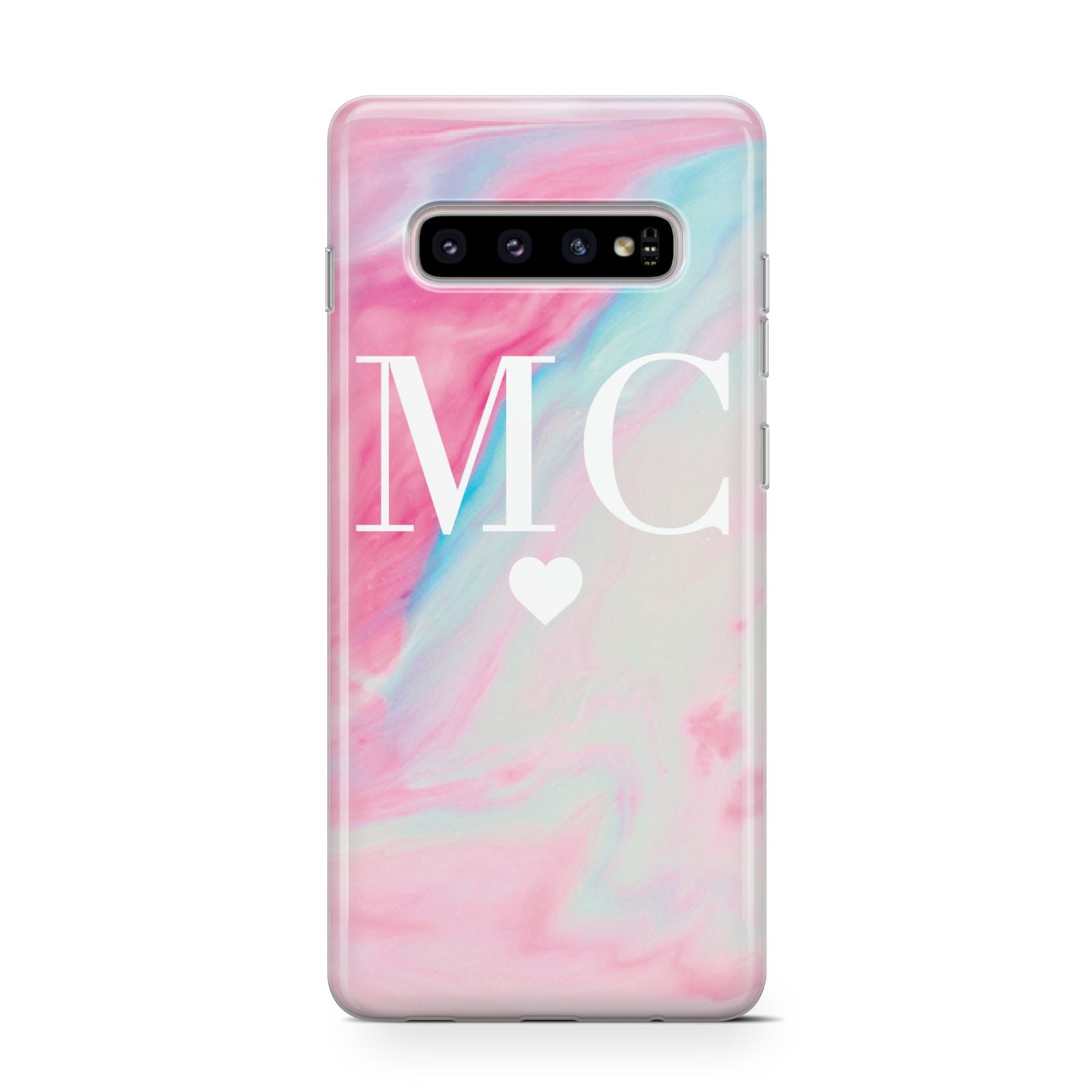 Personalised Pastel Marble Initials Samsung Galaxy S10 Case