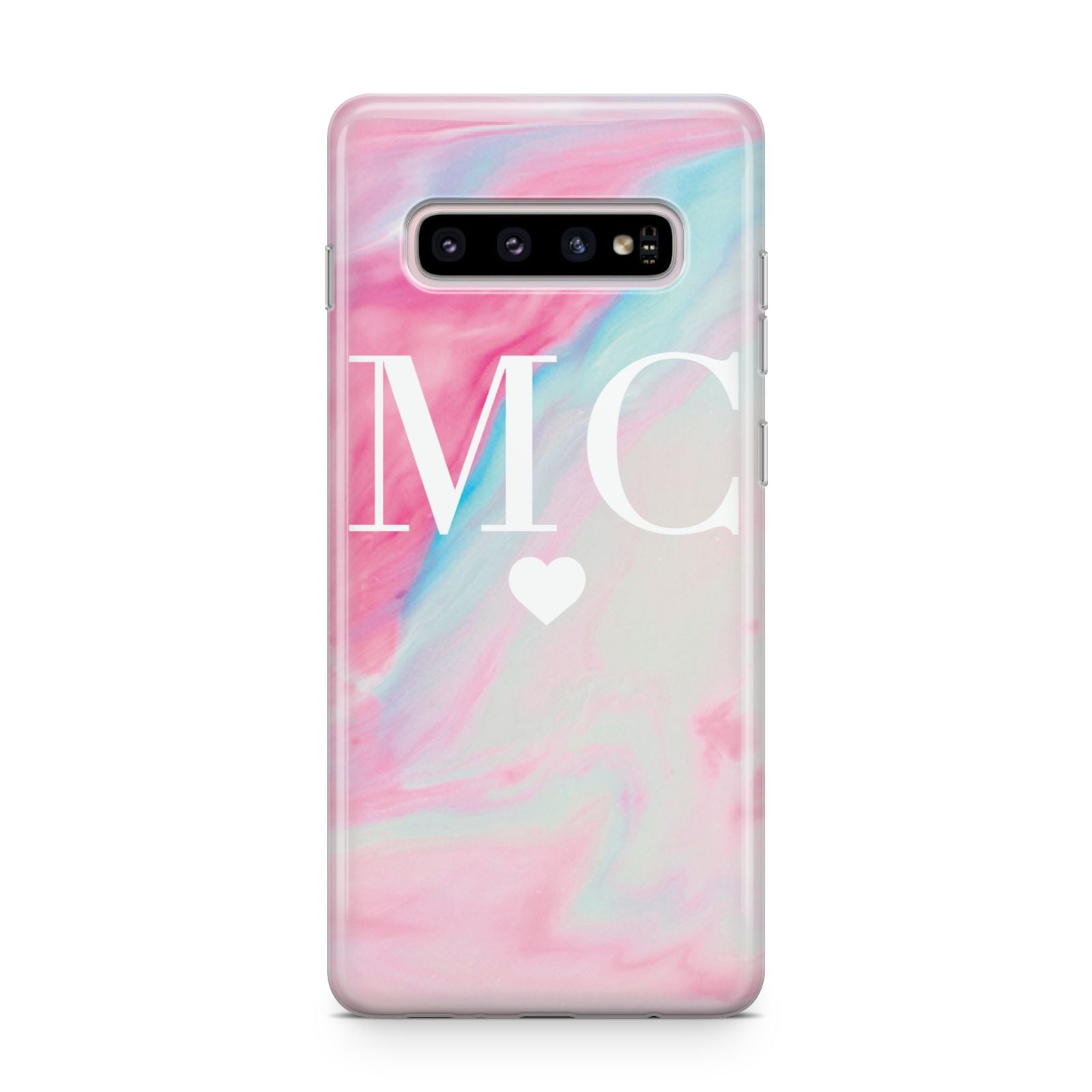 Personalised Pastel Marble Initials Samsung Galaxy S10 Plus Case