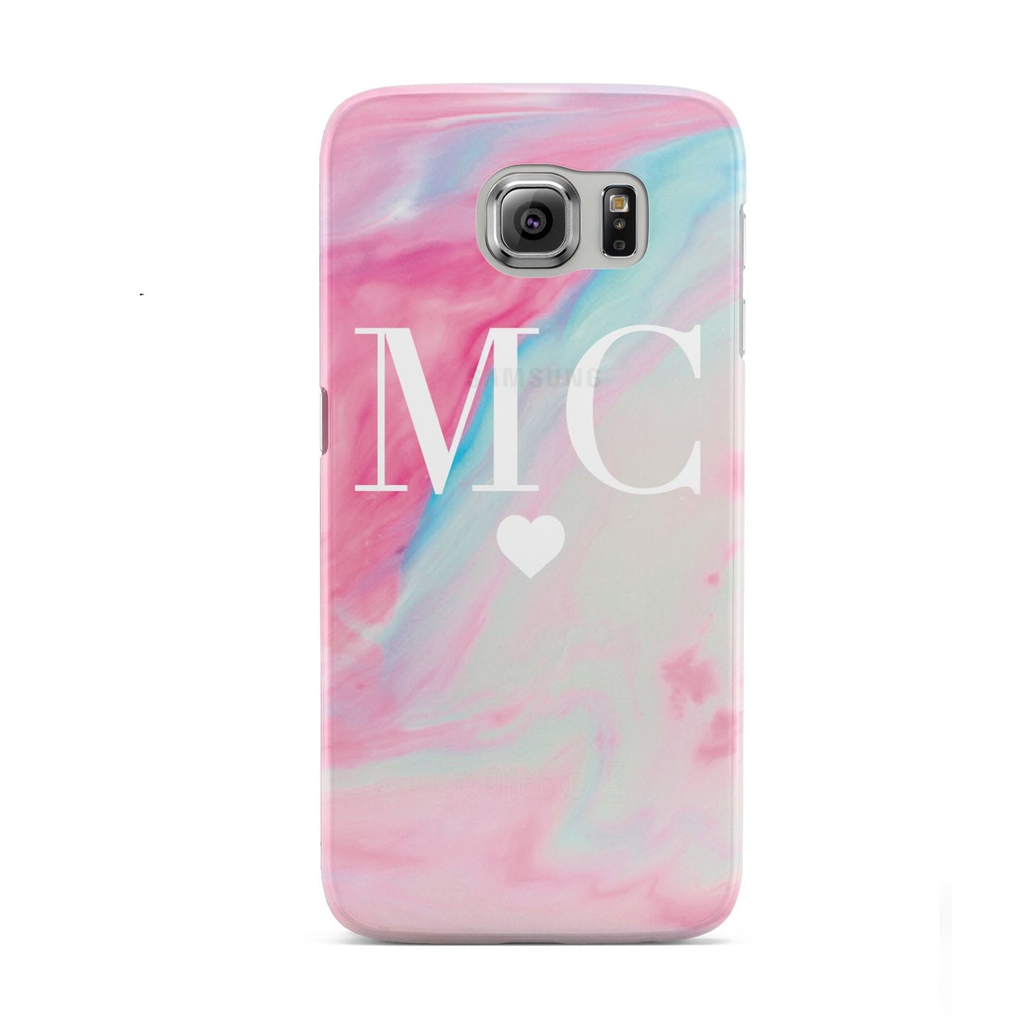 Personalised Pastel Marble Initials Samsung Galaxy S6 Case