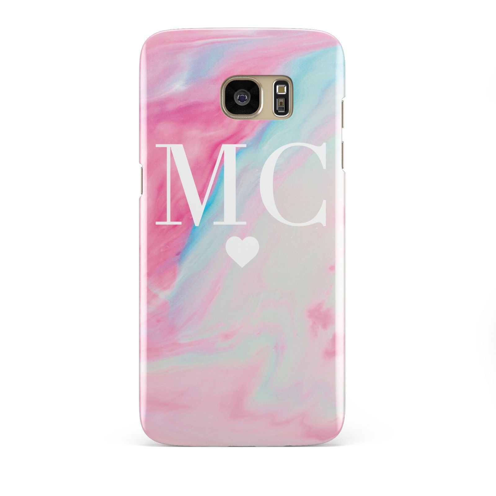 Personalised Pastel Marble Initials Samsung Galaxy S7 Edge Case